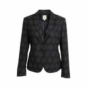 Gap The Academy Blazer Black Gray Polka Dot Wool Blend Size 4